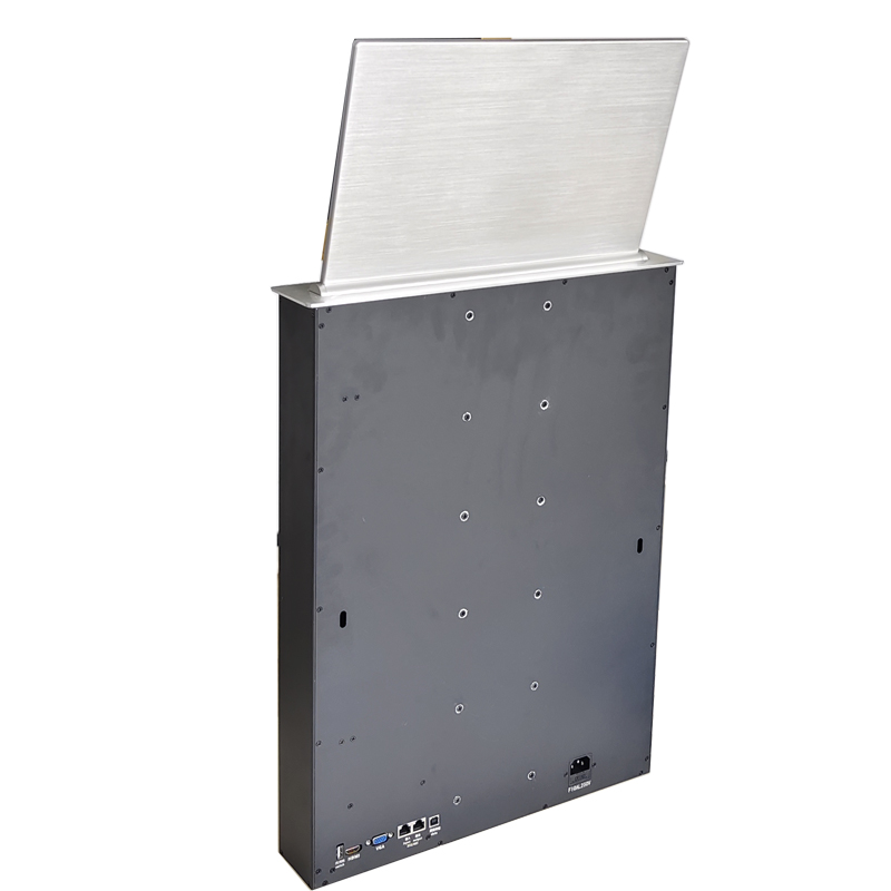 காகிதமில்லா மாநாட்டு அமைப்புக்கான உள்ளிழுக்கக்கூடிய மோட்டார் பொருத்தப்பட்ட எல்சிடி மானிட்டர் லிஃப்ட் டேபிள்